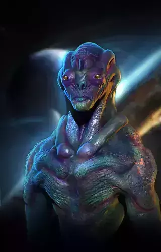 Volmar alien creature in space 3D model