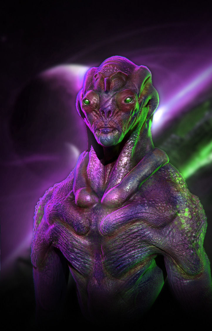 Volmar alien creature in space 3D model_2