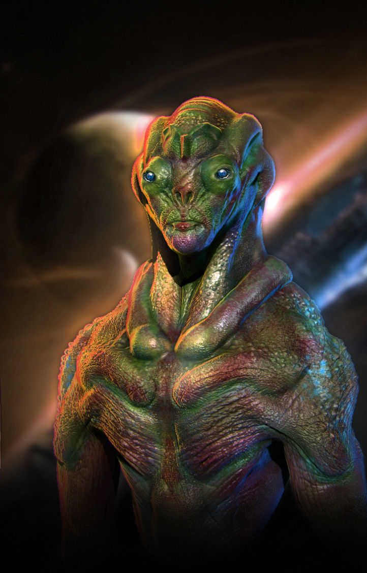 Volmar alien creature in space 3D model_1