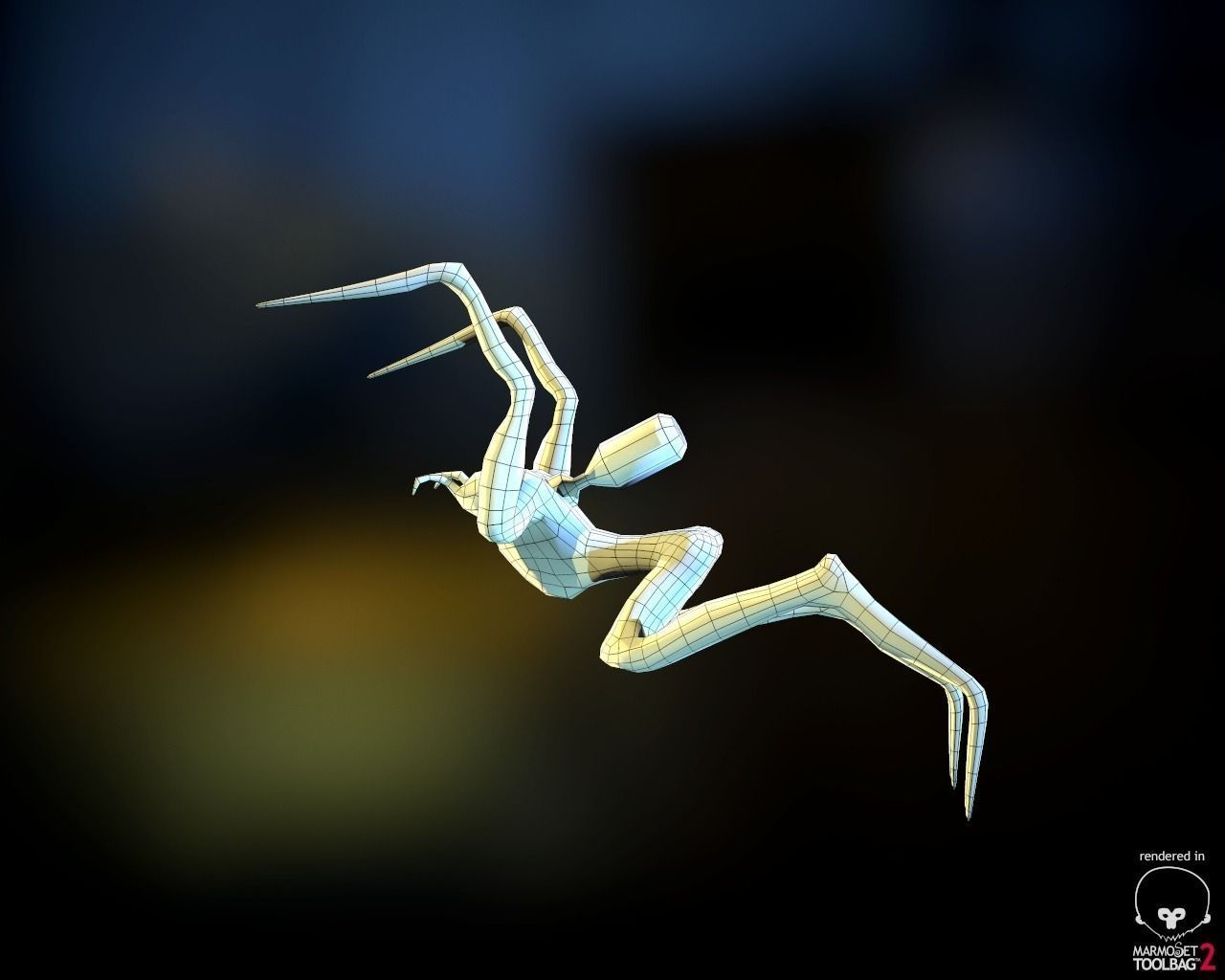 Alien Crawler LowPoly Low-poly 3D model_3