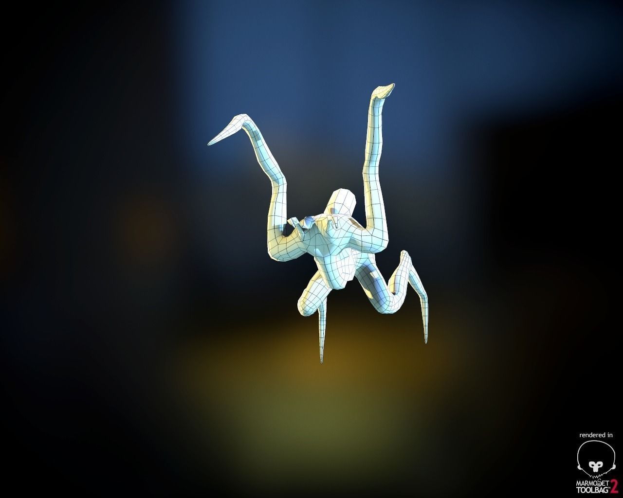 Alien Crawler LowPoly Low-poly 3D model_4