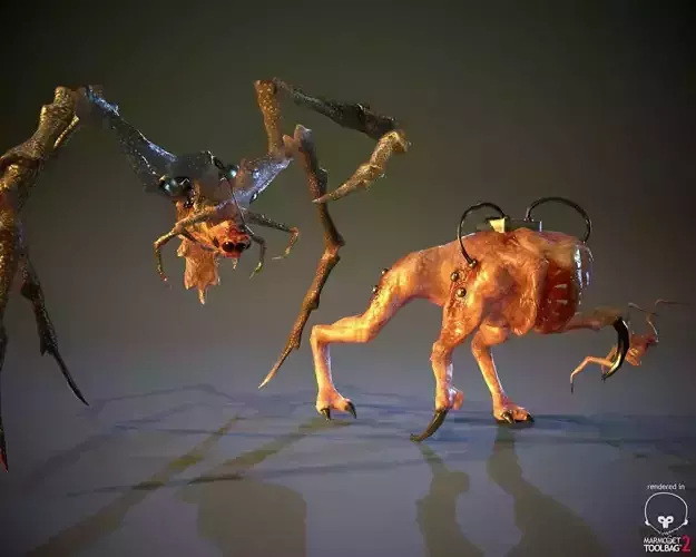 Game Alien Pack 3 Characters LowPoly Low-poly 3D model