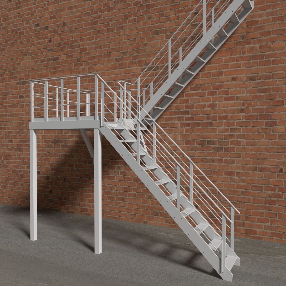 Ladders exterior safety stairs architecture 3D Model