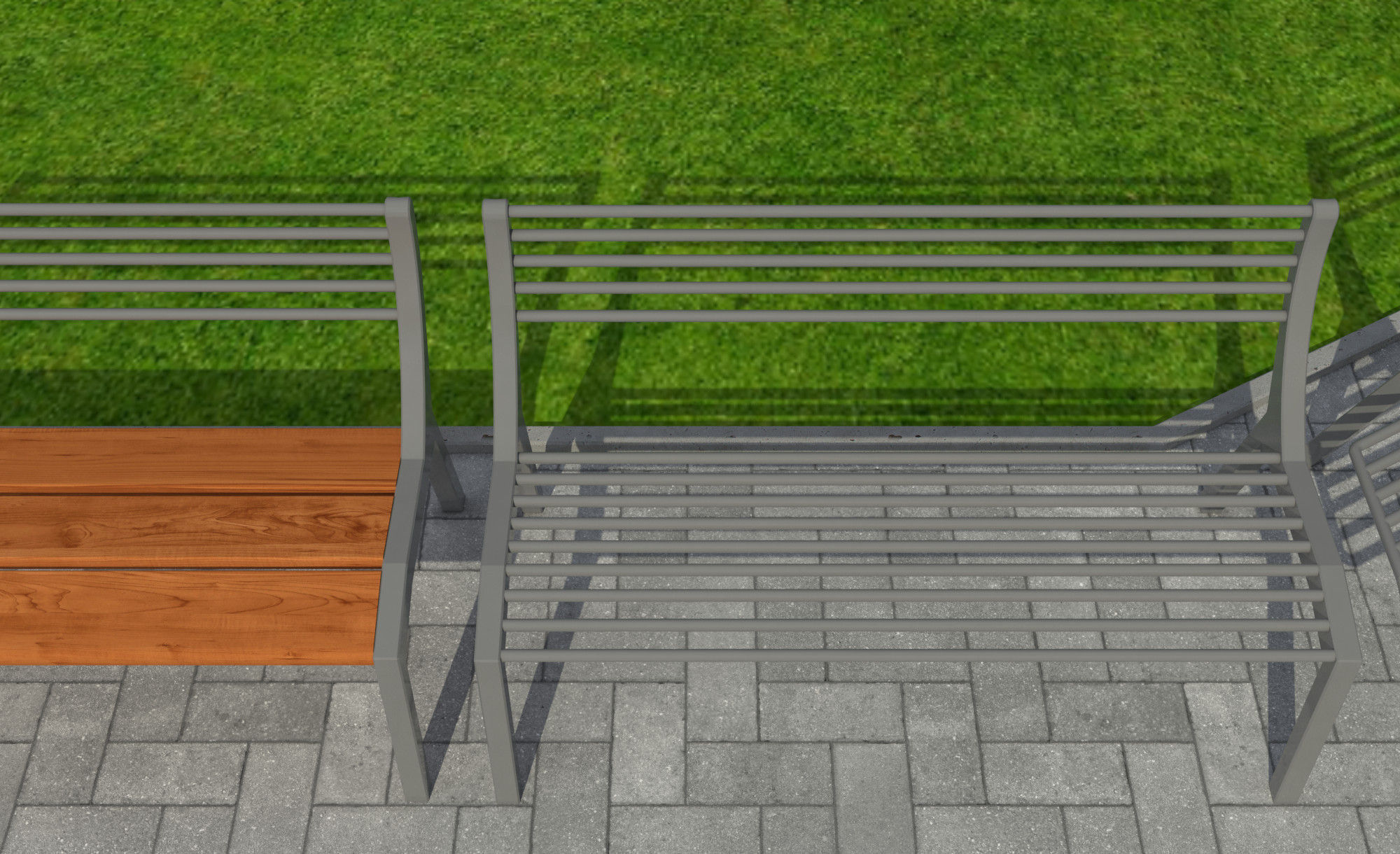 Park bench 3D model_14