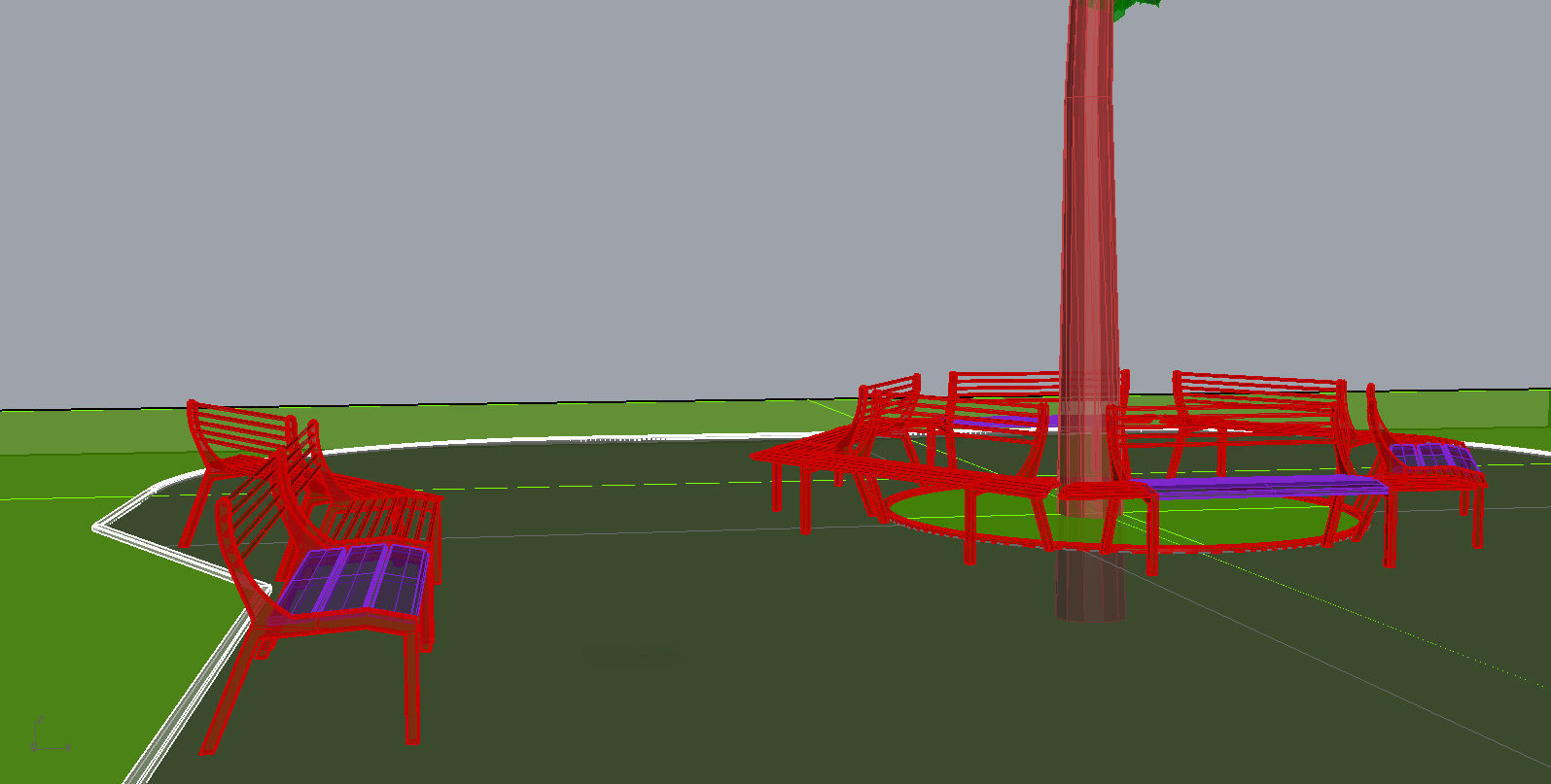 Park bench 3D model_13