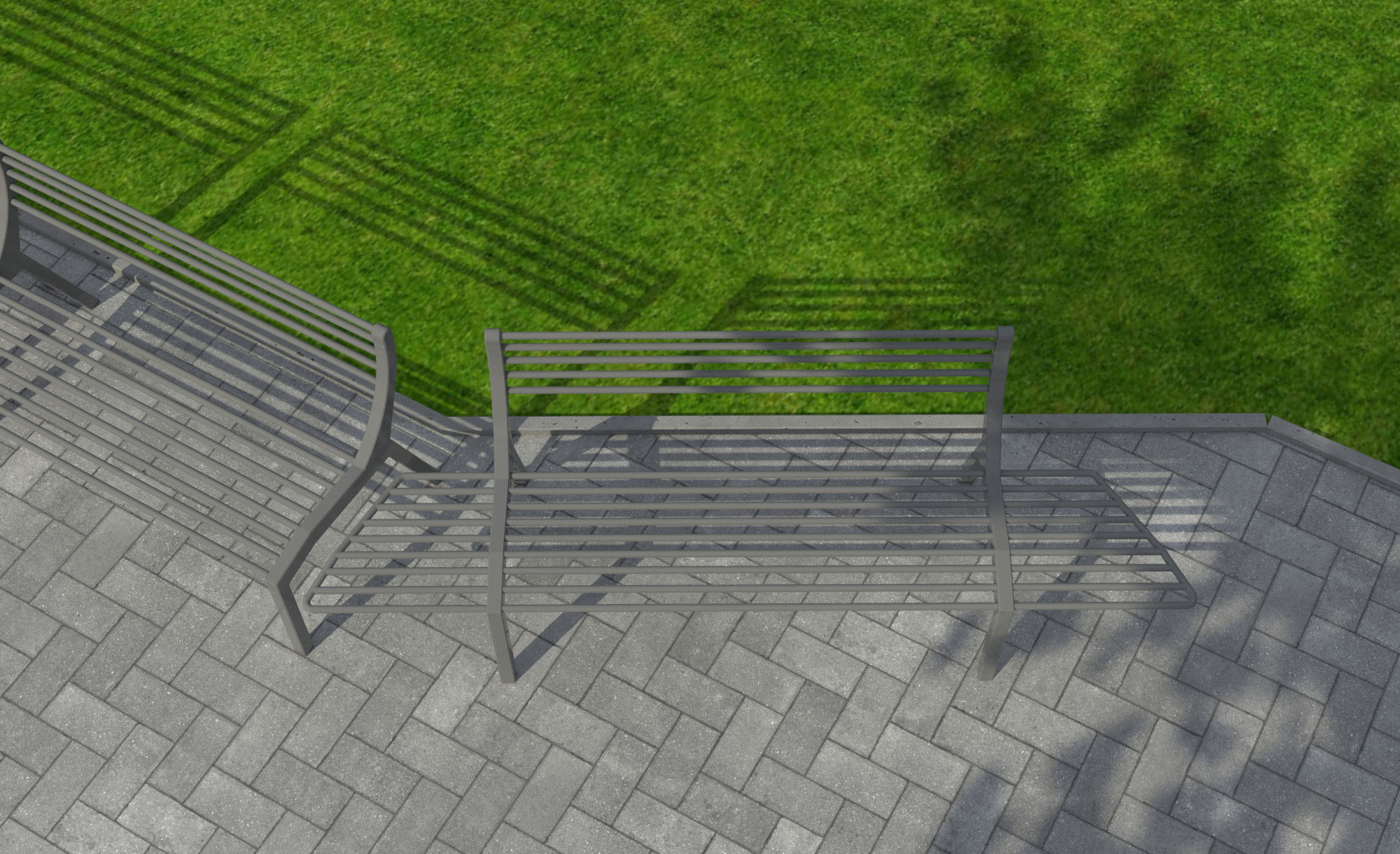 Park bench 3D model_6