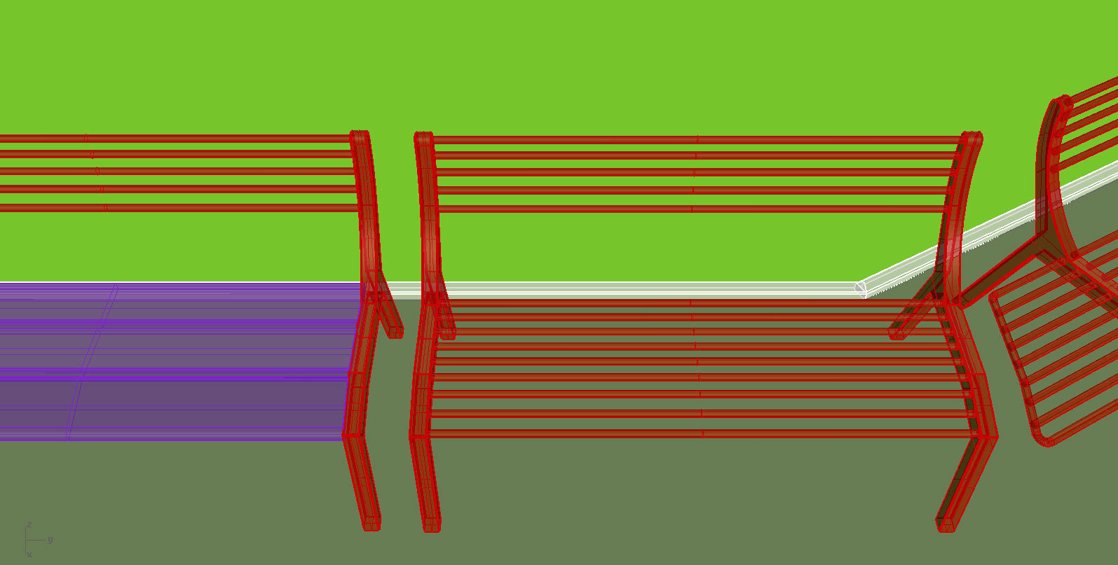 Park bench 3D model_11