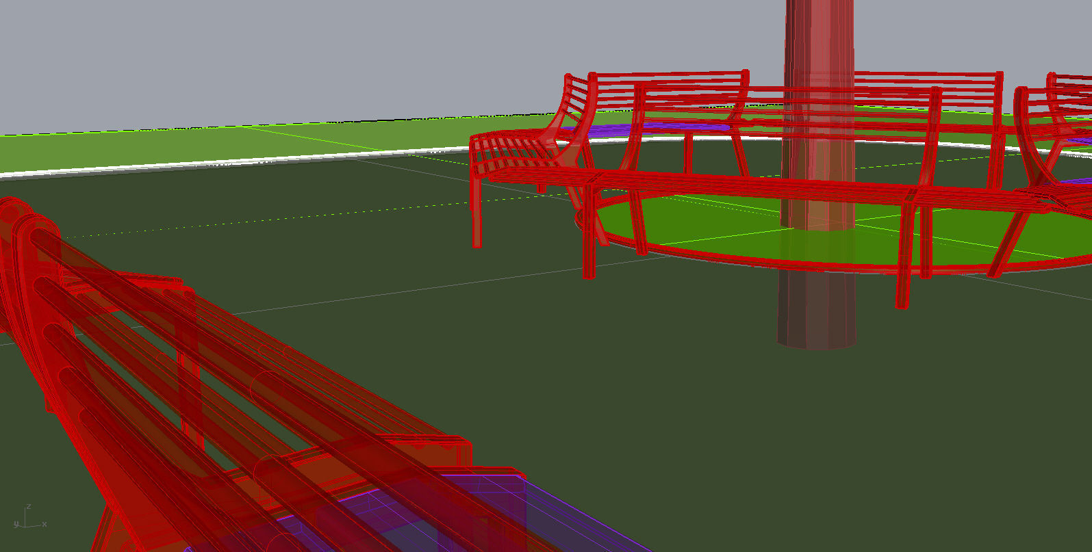 Park bench 3D model_8