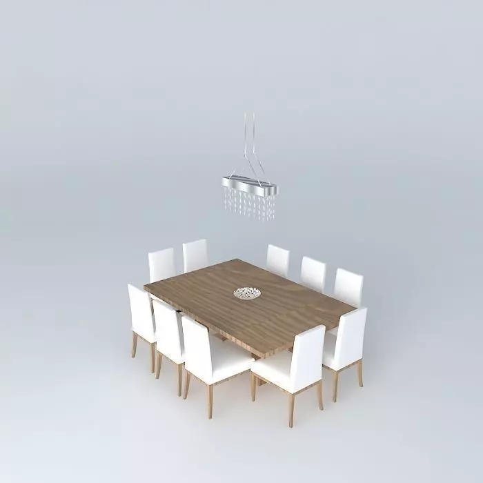 Table dining with chairs Free 3D model_0