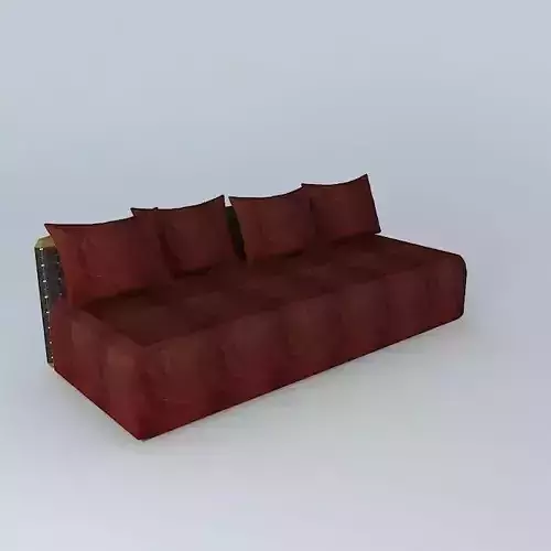 Leather sofa wine S Arm Free 3D model