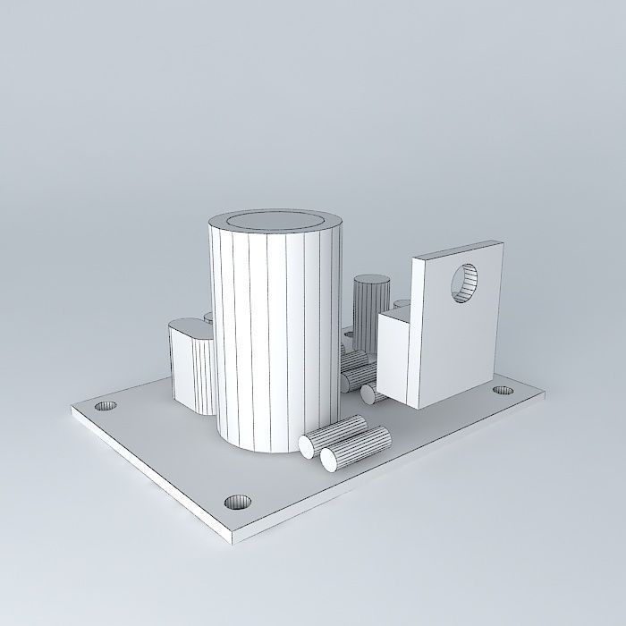 PCB+Layout for TDA 2030 A Free 3D model_4