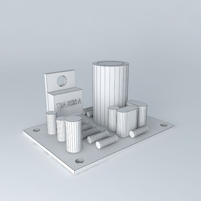 PCB+Layout for TDA 2030 A Free 3D model_3
