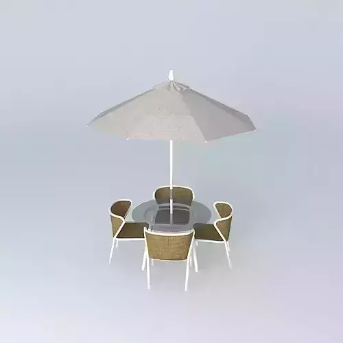 Ombrelone table and chairs with umbrella