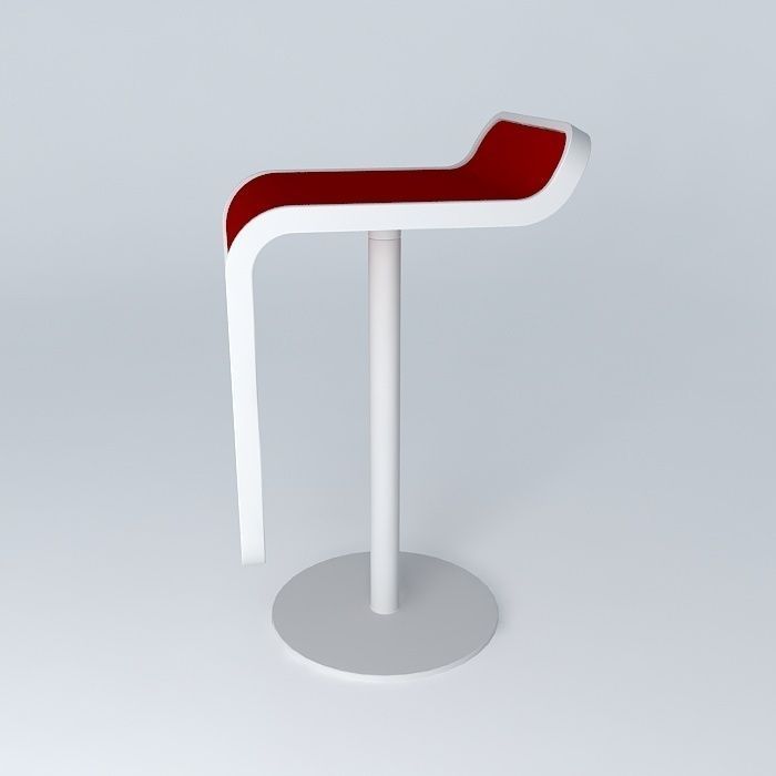 bench bar stool Free 3D model_2