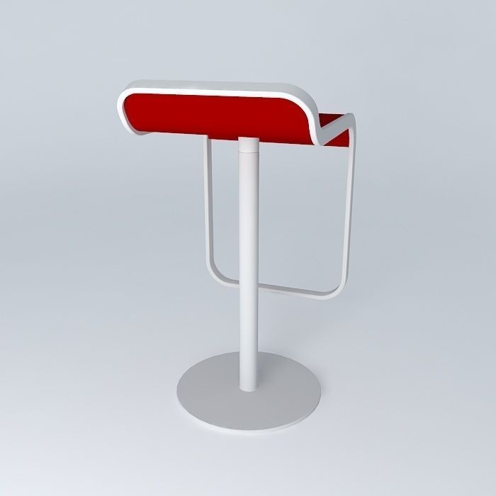 bench bar stool Free 3D model_1