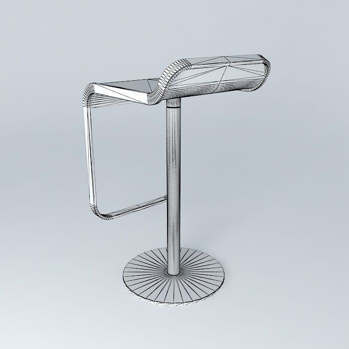 bench bar stool Free 3D model_4