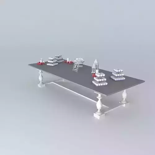 Wedding Reception Table Free 3D model