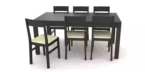 Dark Colored Table and Chairs