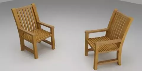 Teak Chair Free 3D model