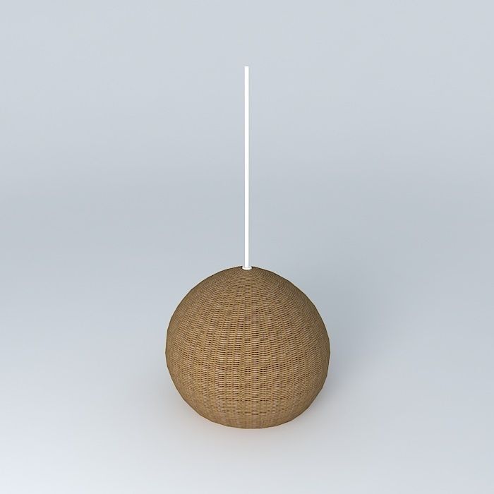 Wicker lamp Free 3D model_1