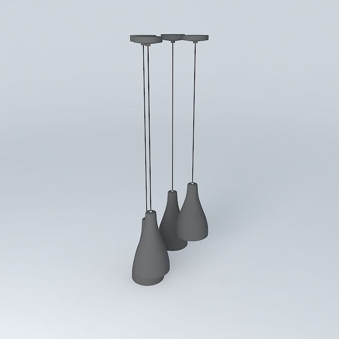 Earrings Black Free 3D model_2