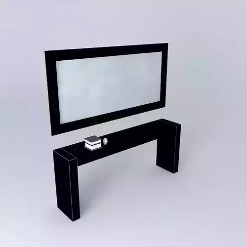 Sideboard with mirror Black Free 3D model