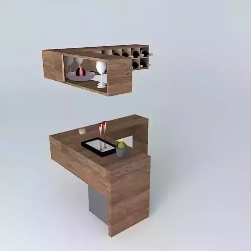 Mobile Bar Corner Free 3D model