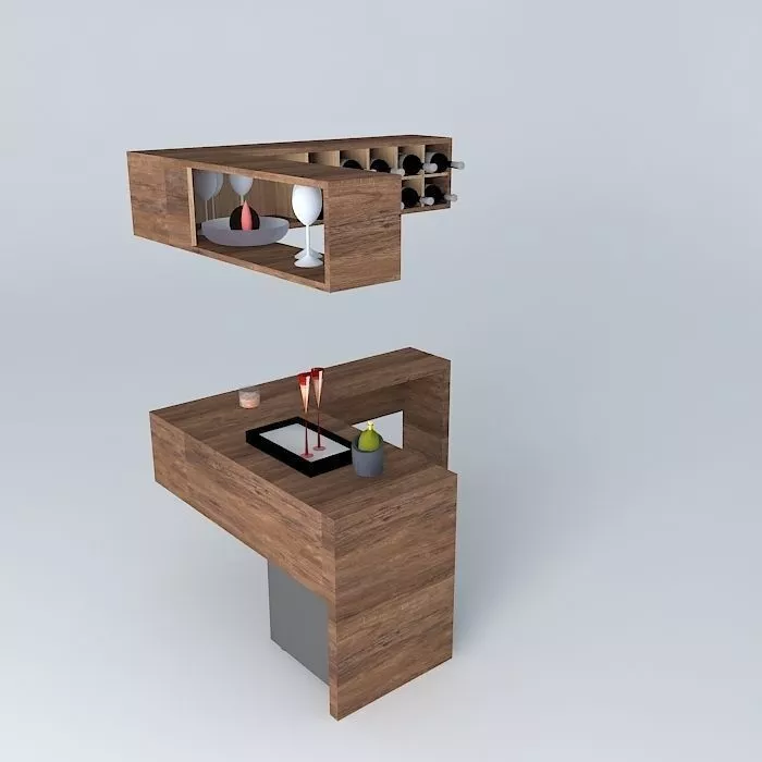 Mobile Bar Corner Free 3D model