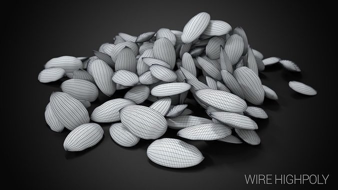 Almonds Unshelled Low-poly 3D model 5