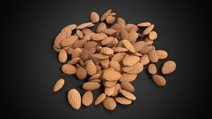 Almonds Unshelled Low-poly 3D model 3