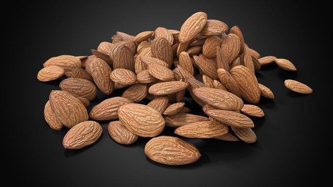 Almonds Unshelled Low-poly 3D model 2