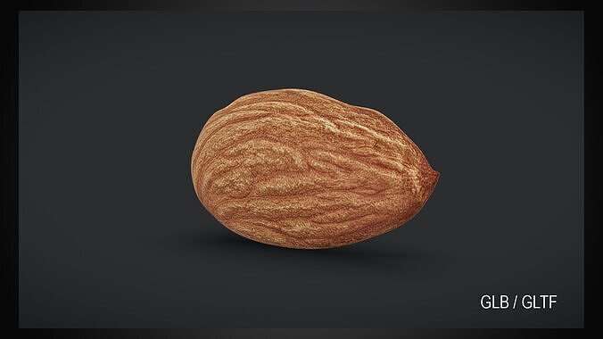 Almonds Unshelled Low-poly 3D model 4