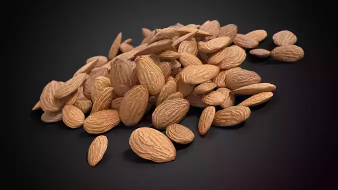 Almonds Unshelled Low-poly 3D model