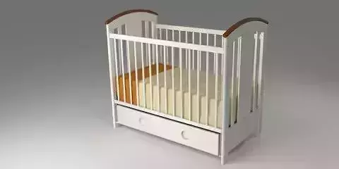 White Crib Free 3D model