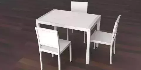 White Kitchen Table Free 3D model