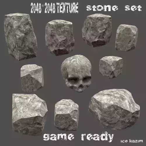 stone set 1 alien skull