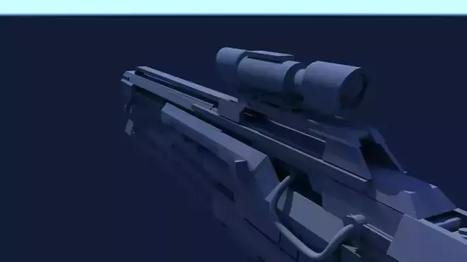 Sci-fi high poly game ready Gun