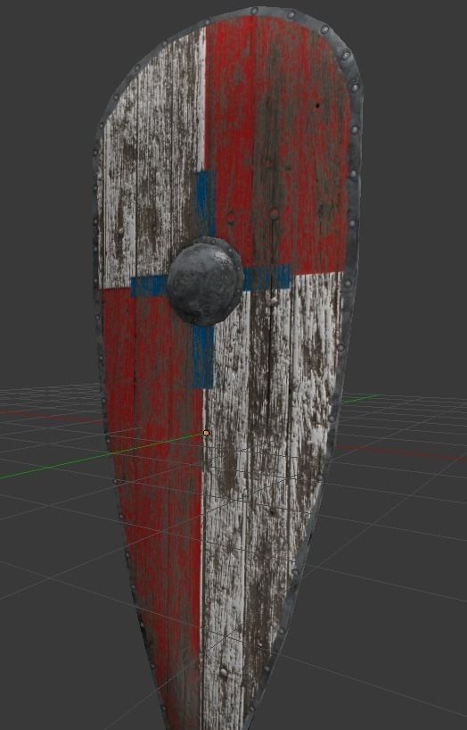 Low Poly Kite Shield Low-poly 3D model