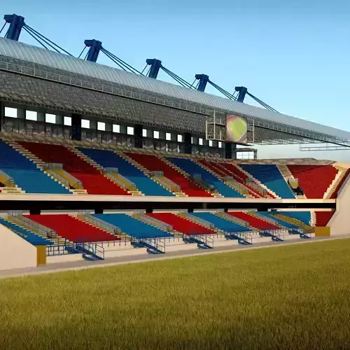 Stadium seating tribune wide high detail