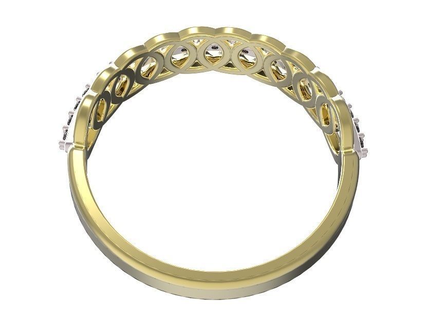 Ring gold and diamond 3D print model_4
