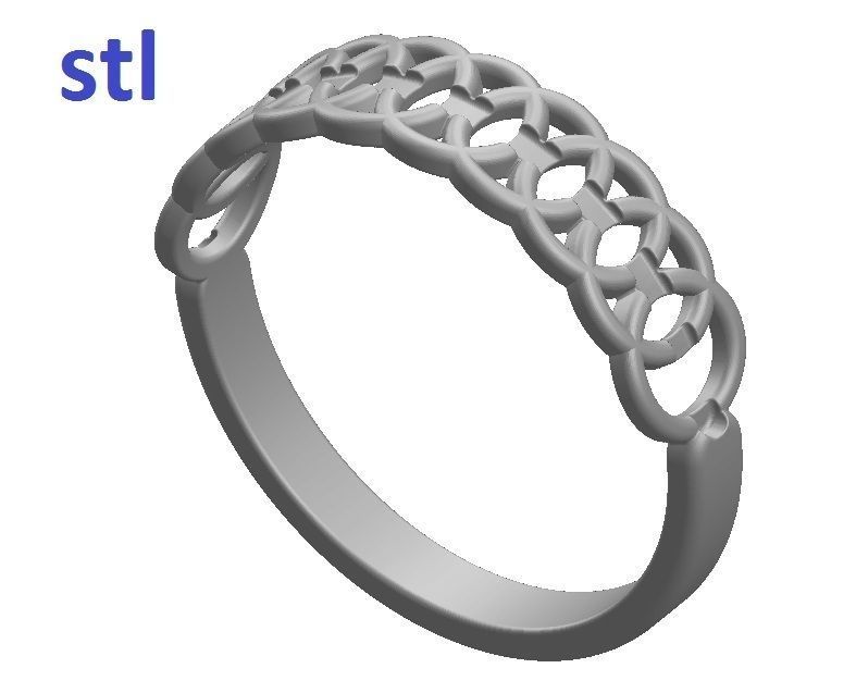 Ring gold and diamond 3D print model_8
