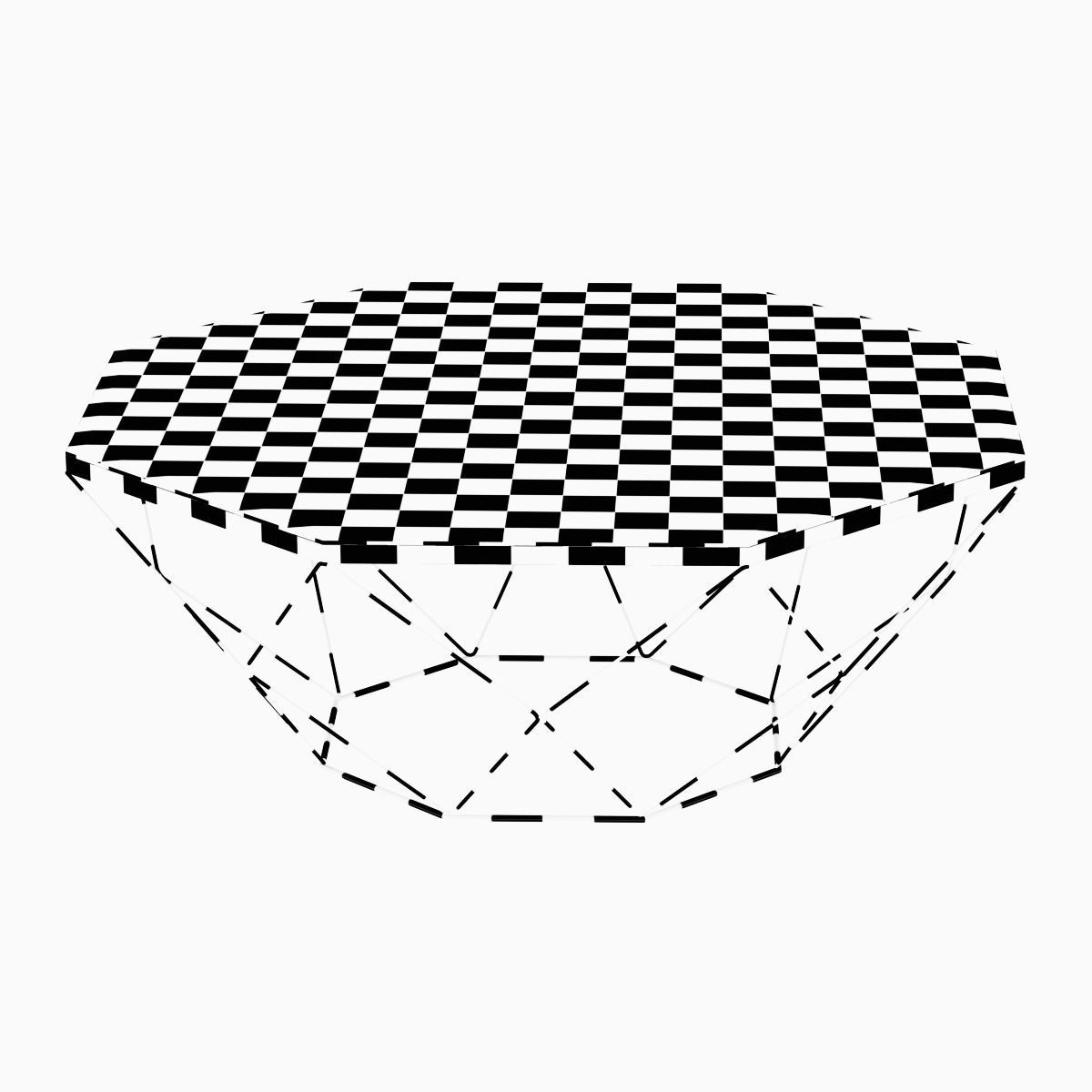 Geometric Antique Brass Coffee Table with Glass Top 3D model CGTrader