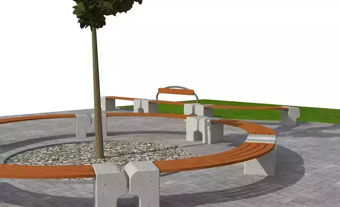 Park bench 3D model
