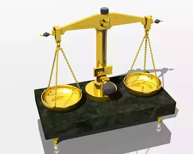 Old precision balance 3D model