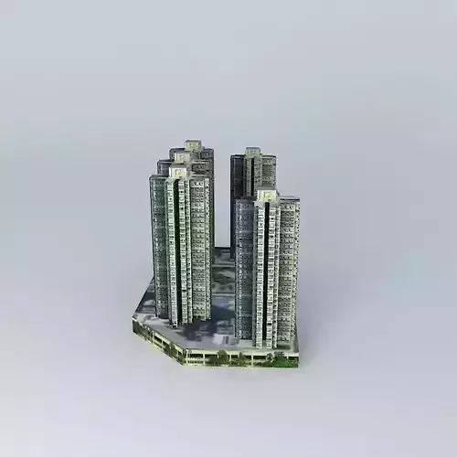 Overthrown Garden Tower Complex 3D model