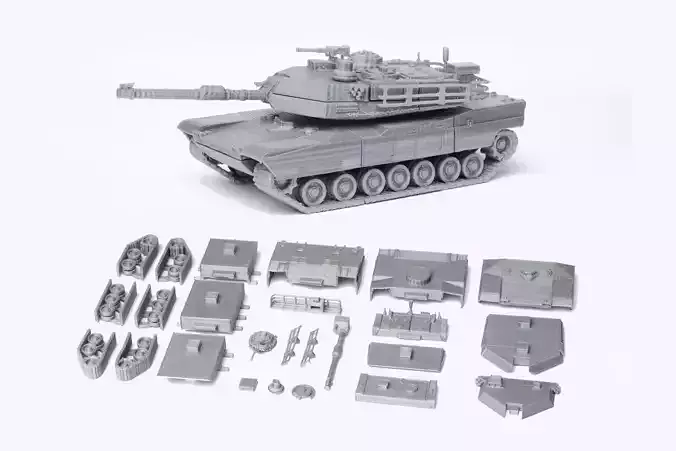 M1 Abrams Tank Detailed Model Kit 3D print model