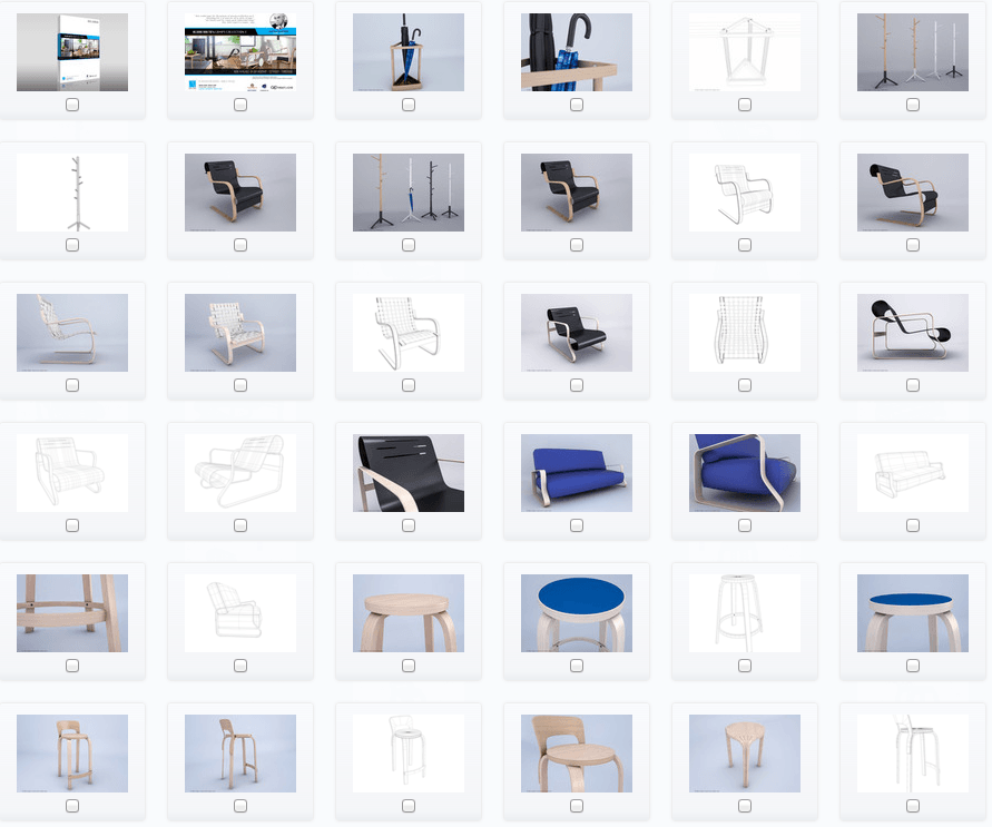 Alvar Aalto s Furnitures Collection 1 Enhanced Edition 3D model_4