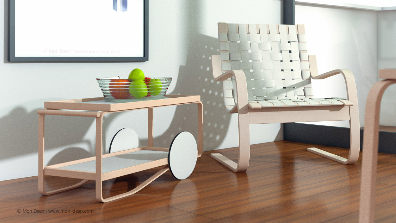 Alvar Aalto s Furnitures Collection 1 Enhanced Edition 3D model_1