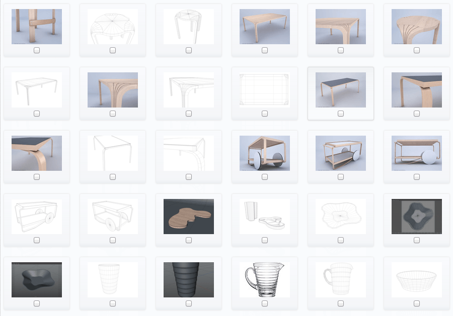 Alvar Aalto s Furnitures Collection 1 Enhanced Edition 3D model_3