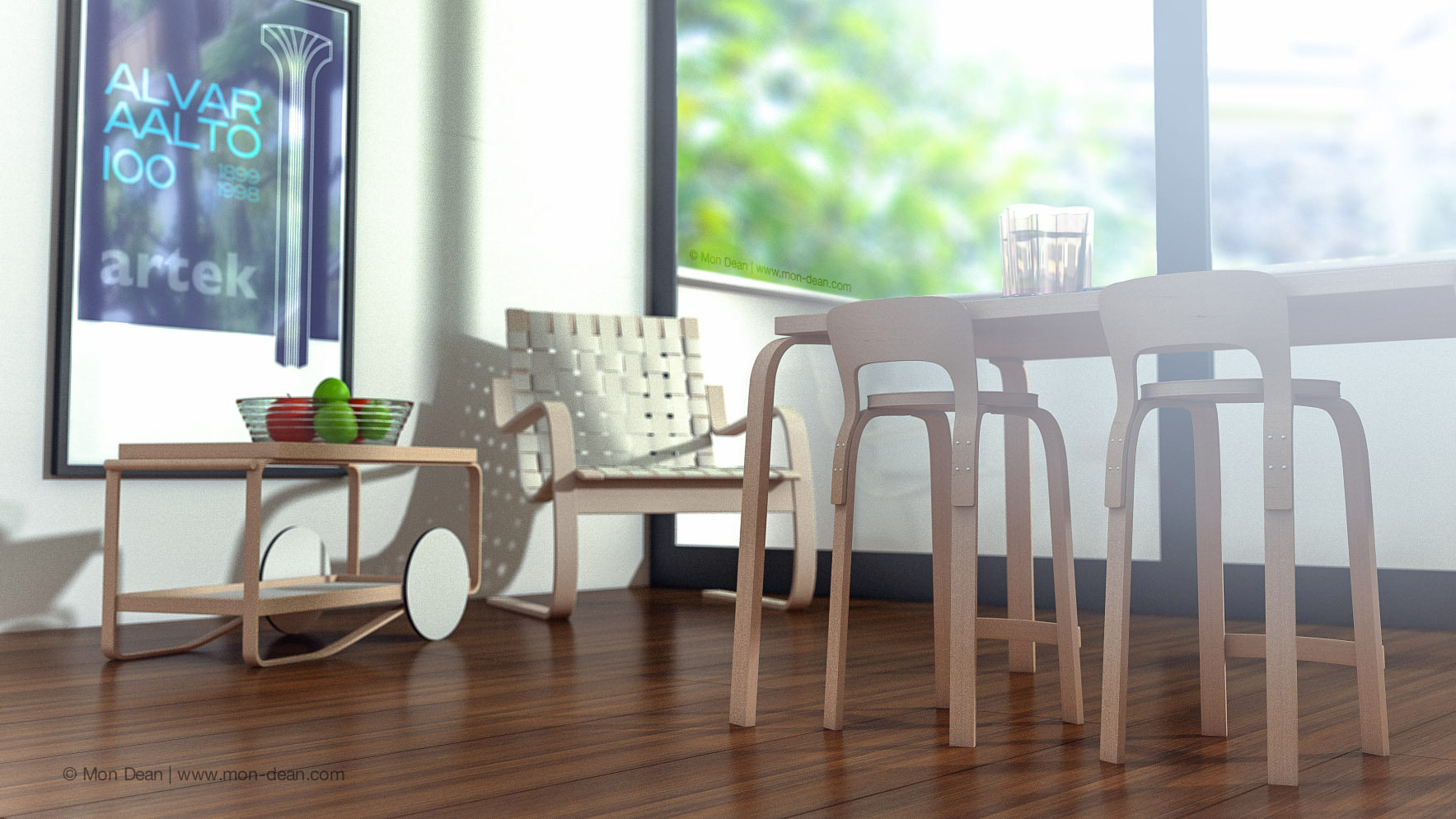 Alvar Aalto s Furnitures Collection 1 Enhanced Edition 3D model_5